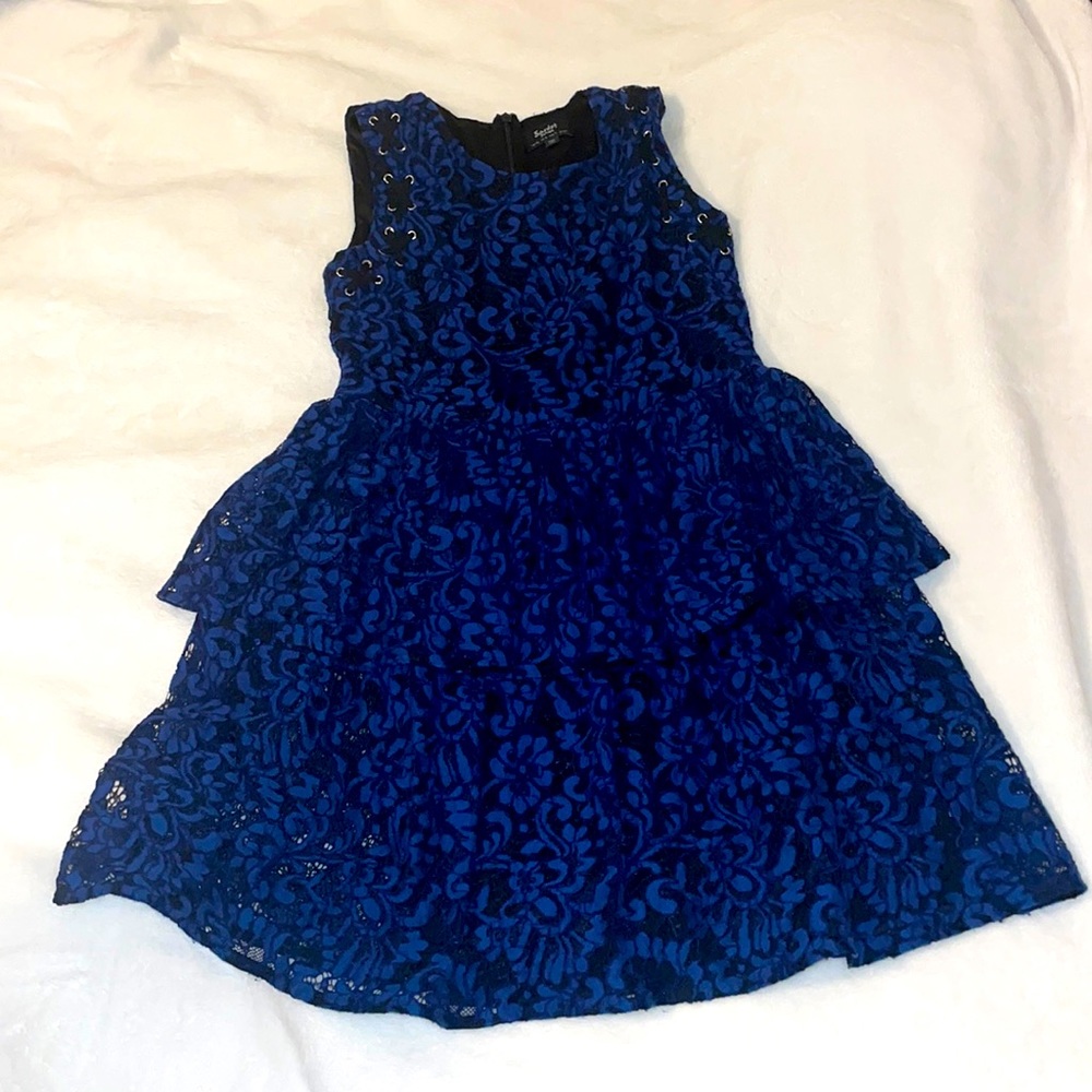 Bardot Junior Blue And Black Floral Print Dress